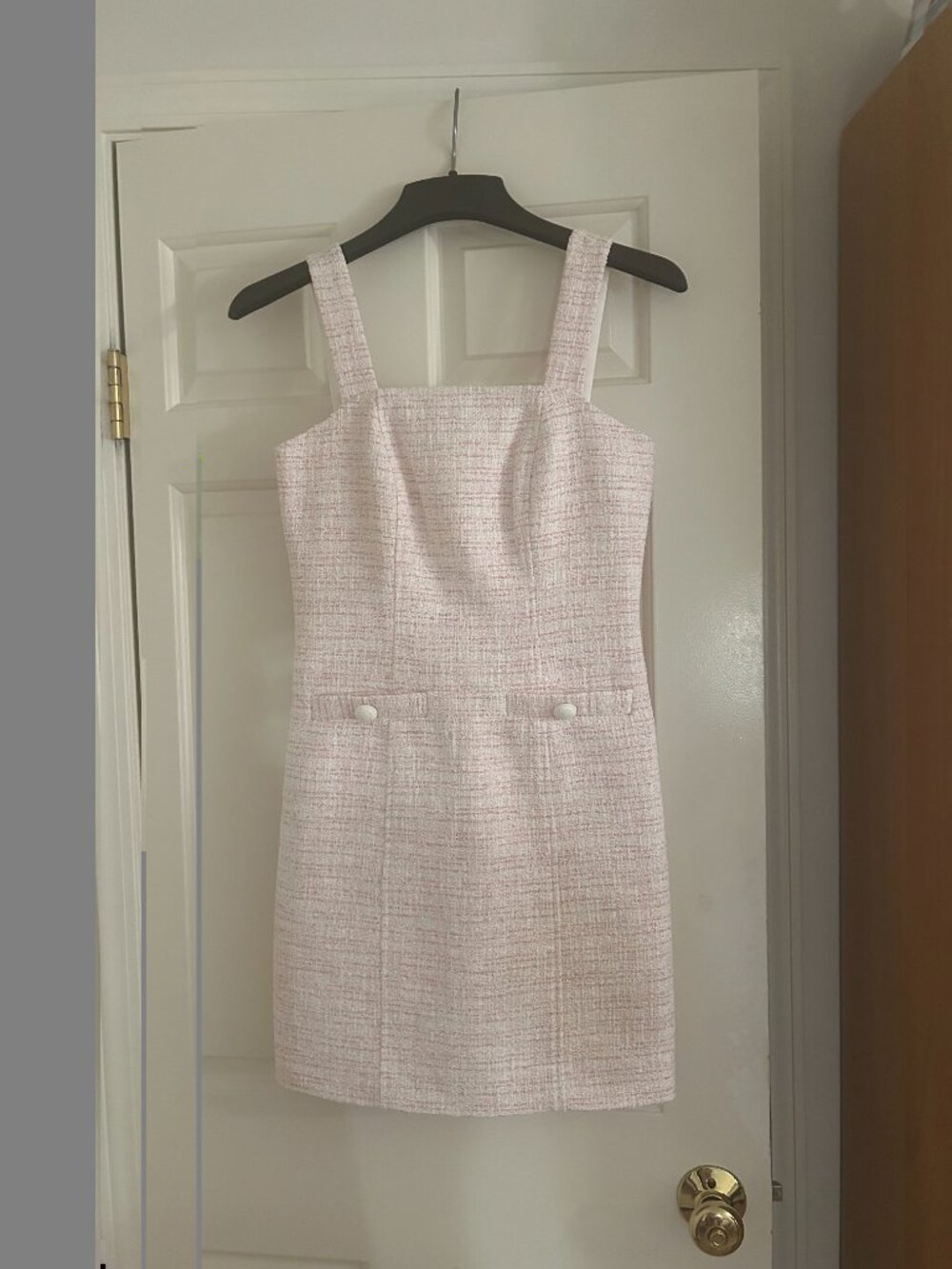 Elie Tahari Pink & White Tweed Dress XS